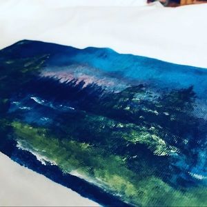 (HANDPAINTED) Bob Ross long sleeve tee